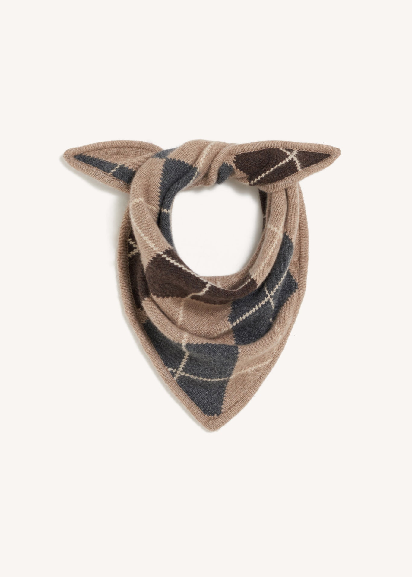 Clover Striped Scarf in Hazelnut with Poppy & Smalt