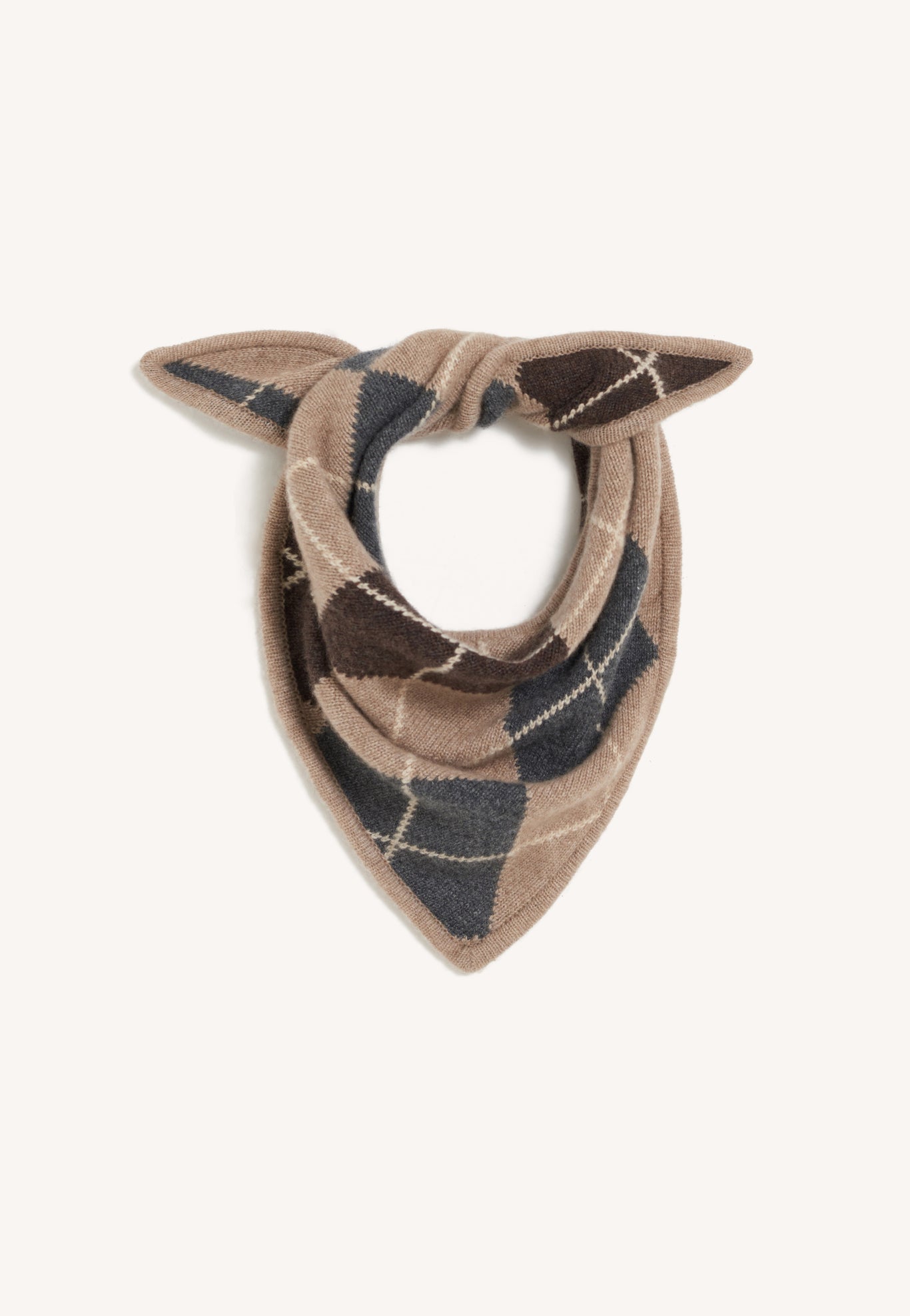 Clover Striped Scarf in Hazelnut with Poppy & Smalt