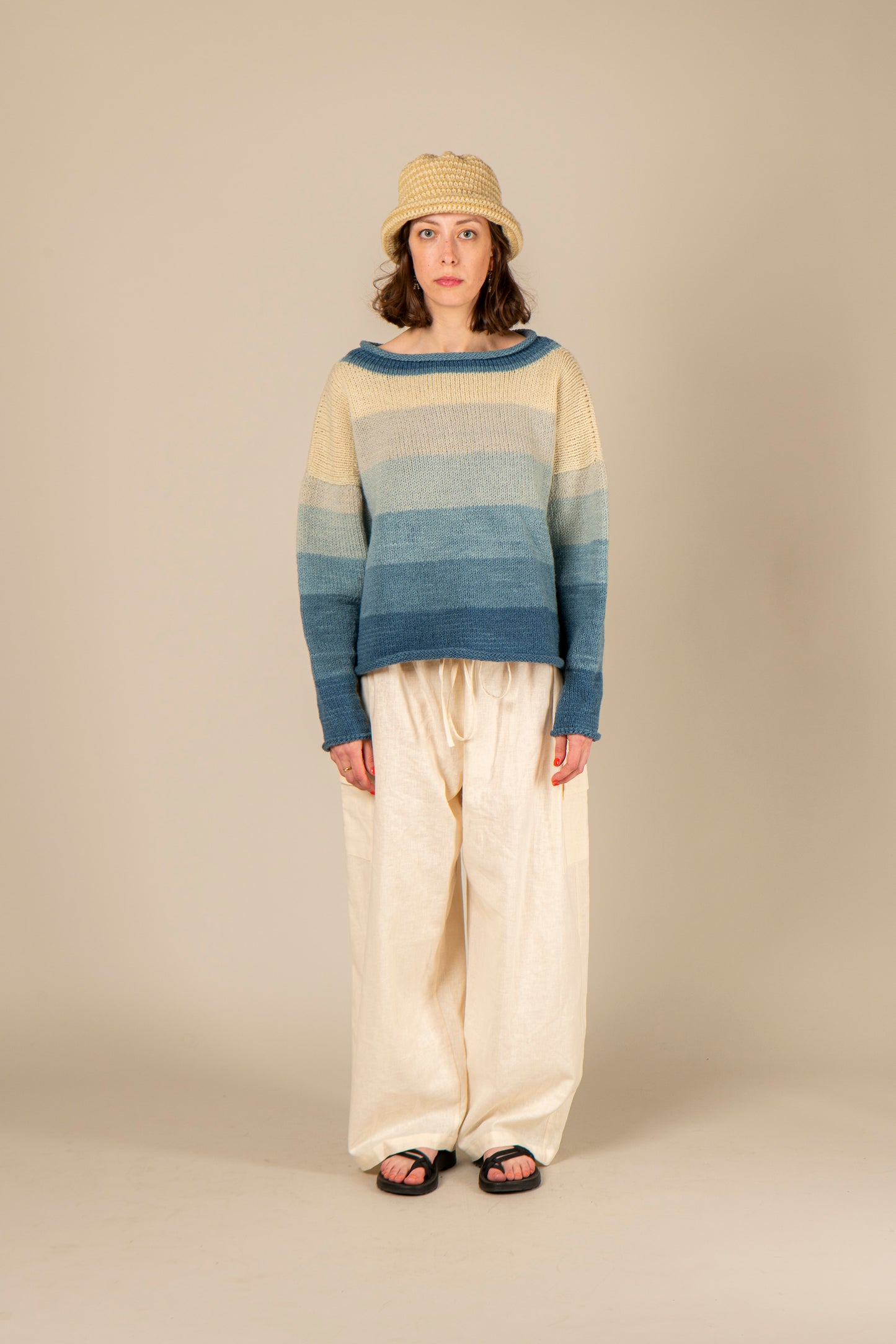 rolled edge sweater