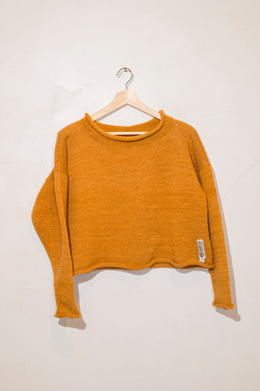 rolled edge sweater