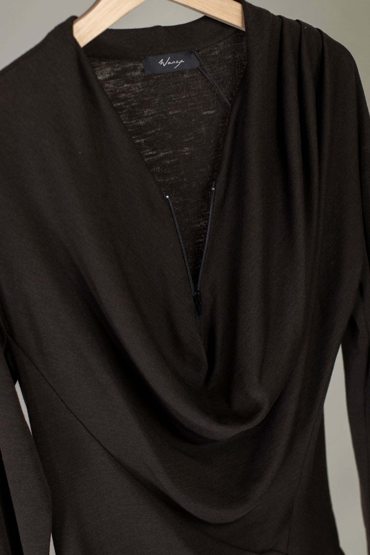 Cowl Neck Drape Long Sleeve