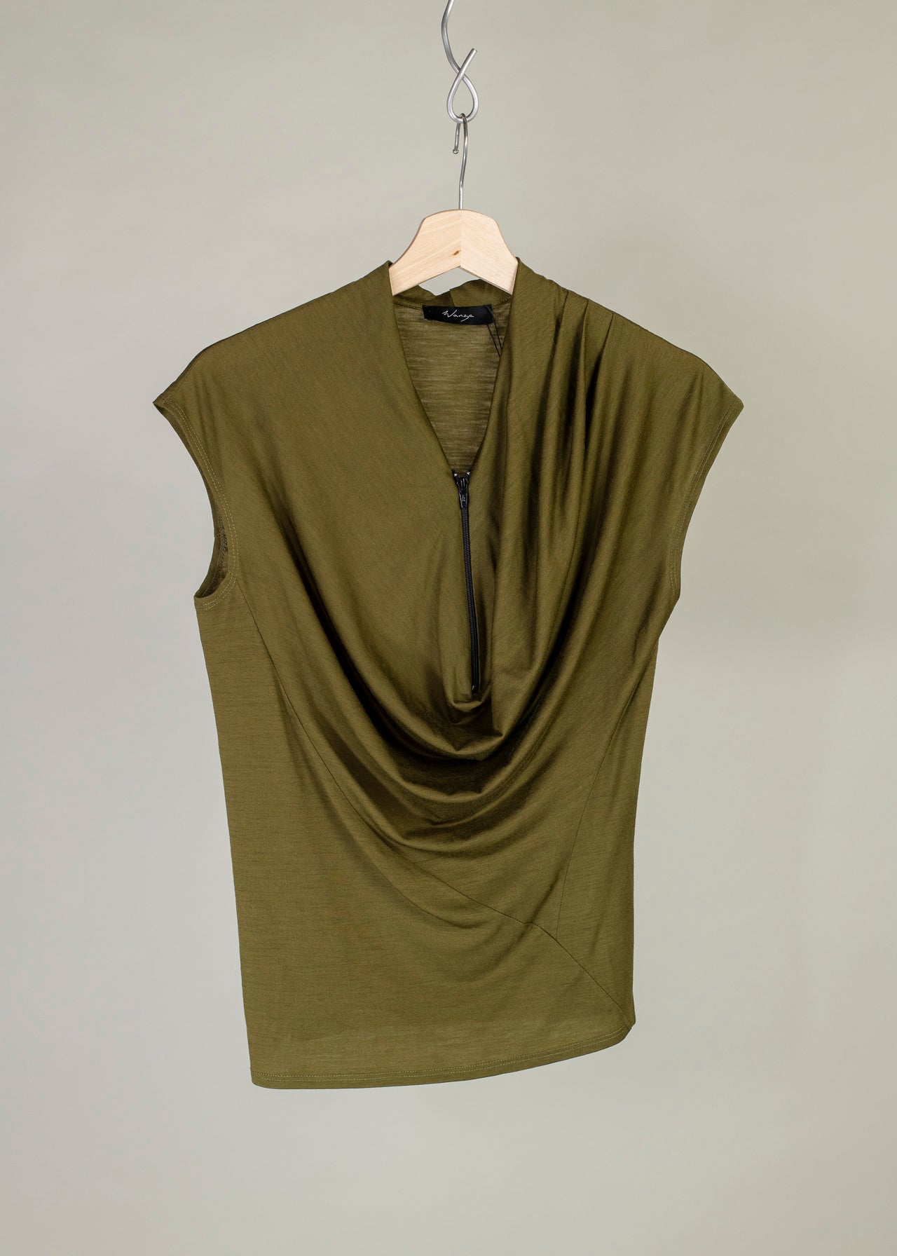 Cowl Neck Drape Tank- Merino Wool