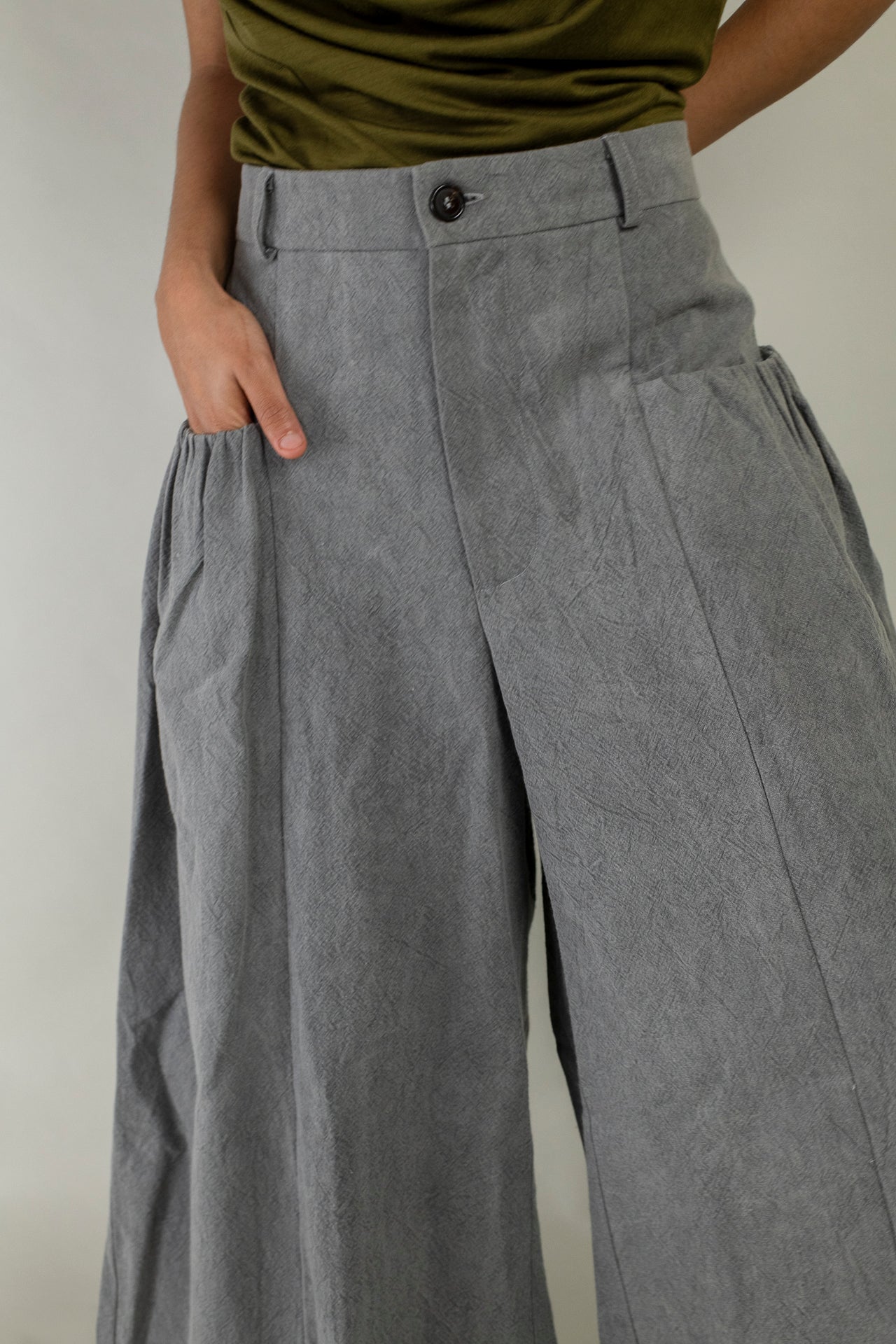 Gathered Wide Leg Culotte