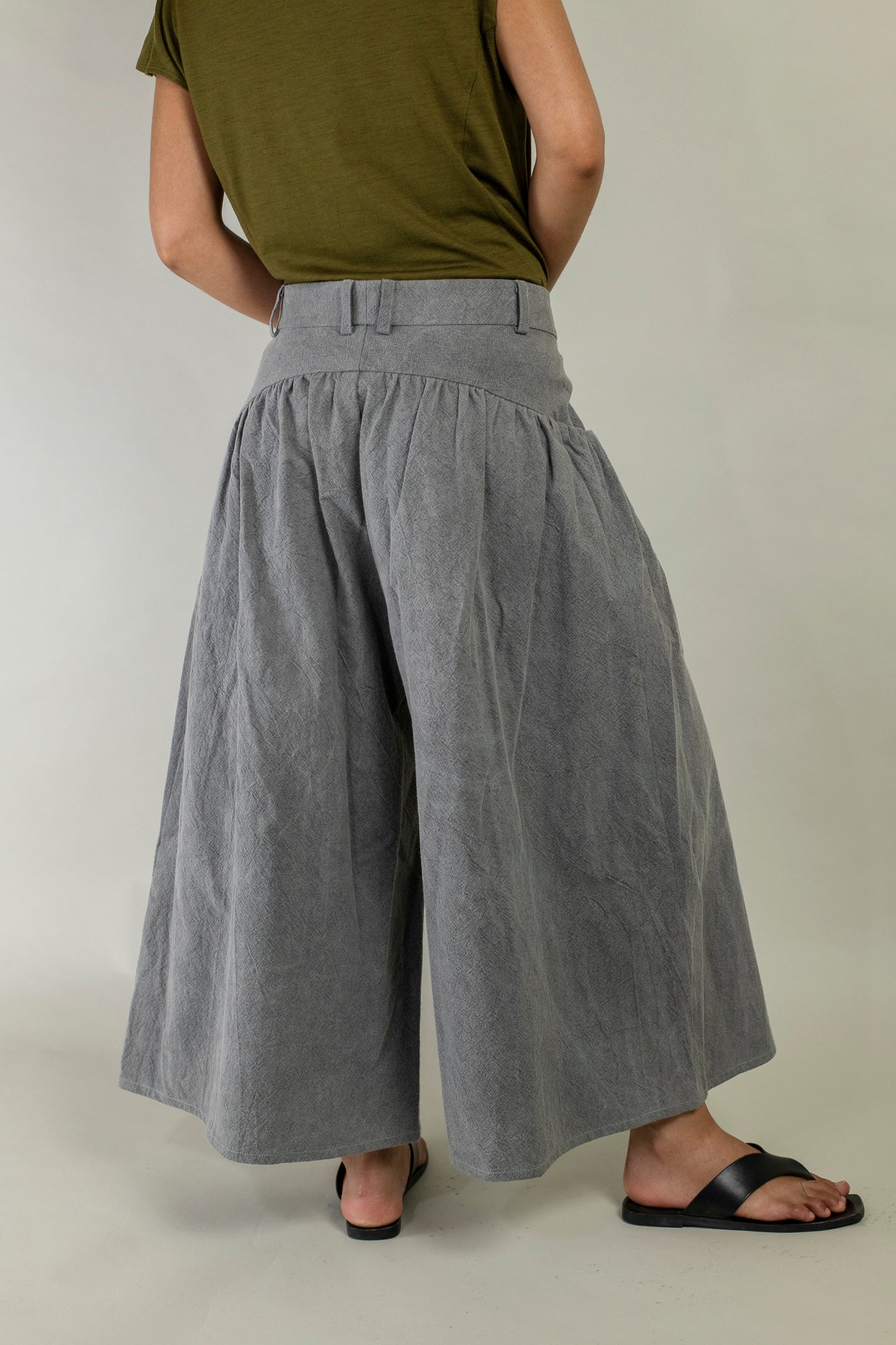 Gathered Wide Leg Culotte