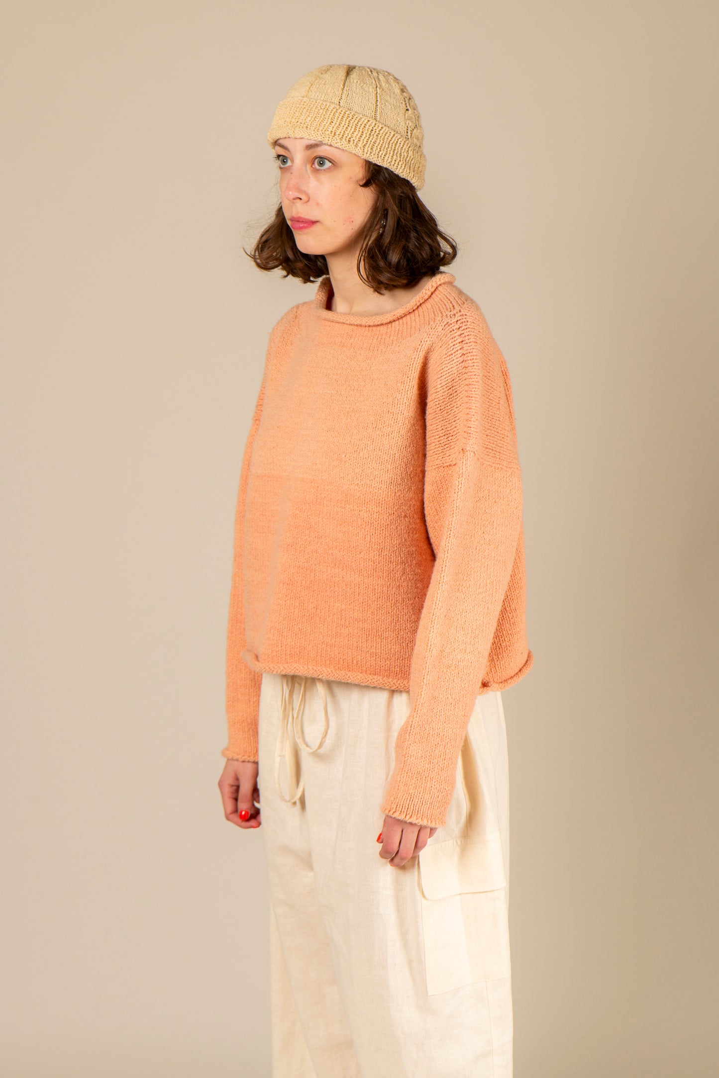 rolled edge sweater