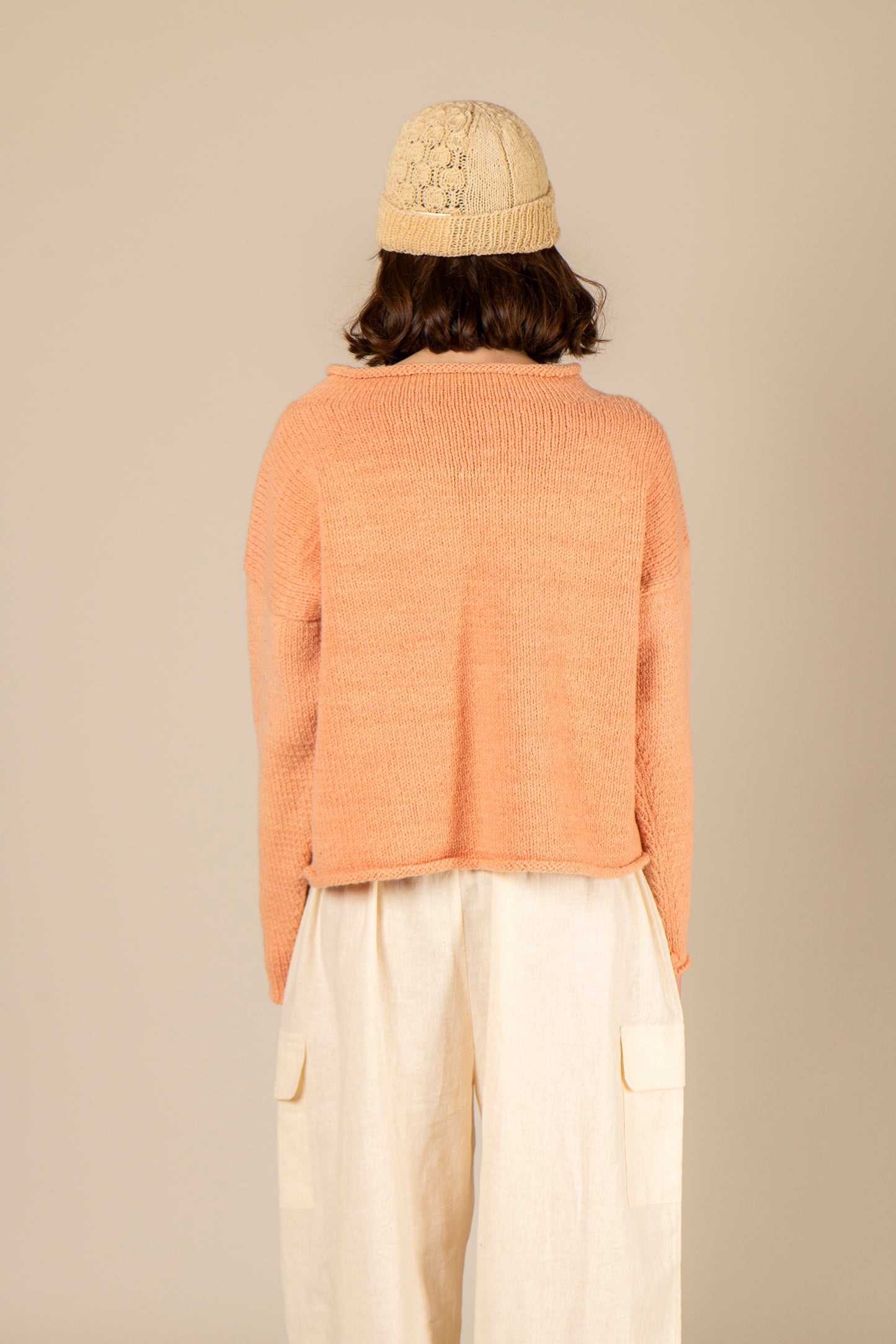 rolled edge sweater