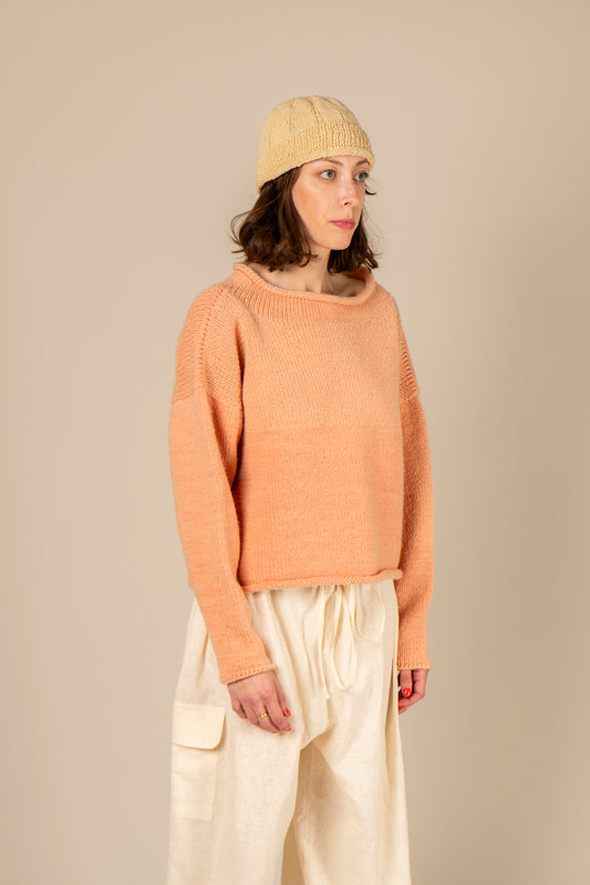 rolled edge sweater