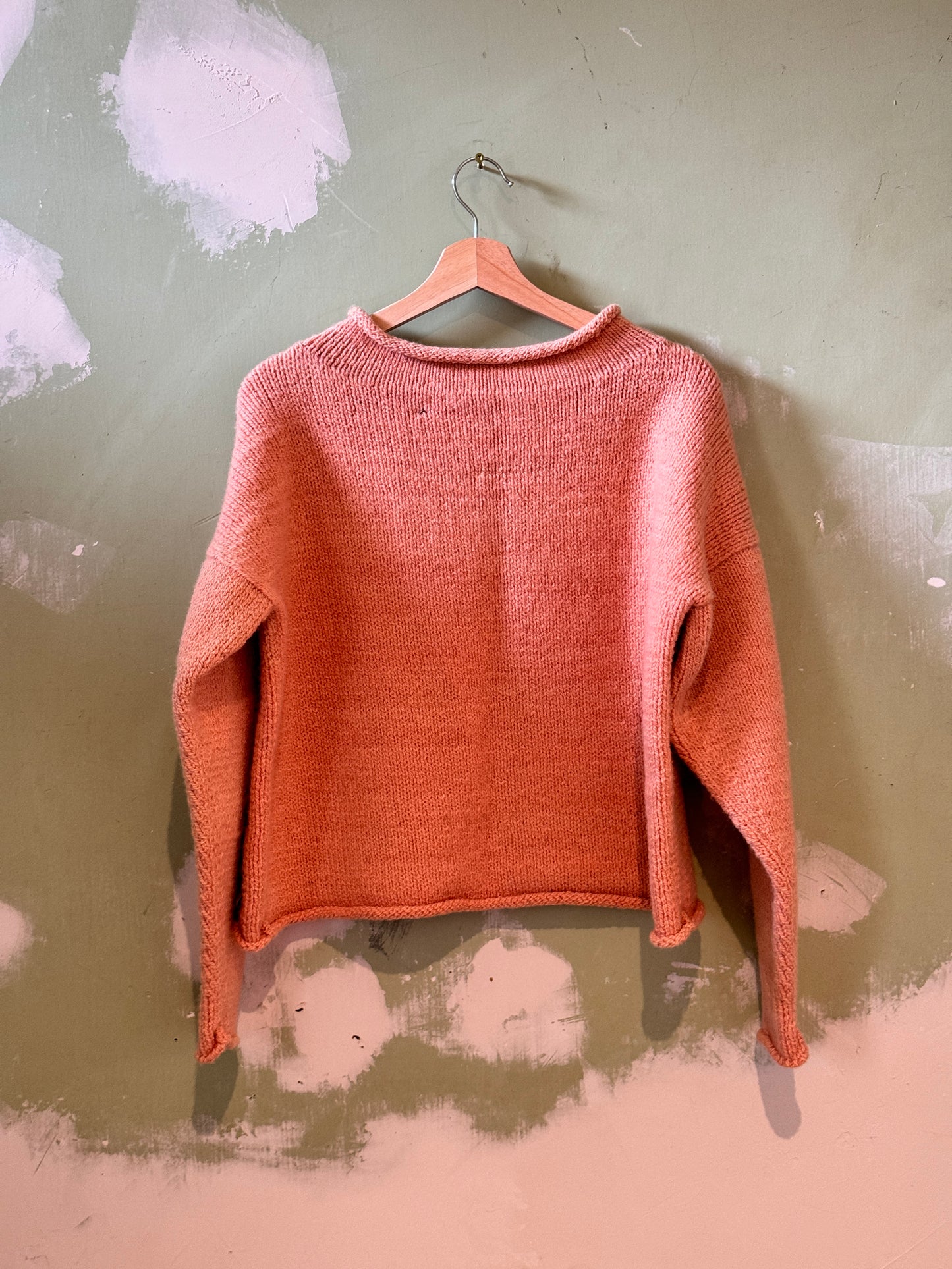 rolled edge sweater