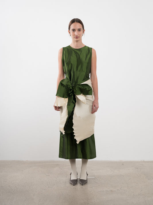 Pleated Scarf - Silk Dupion