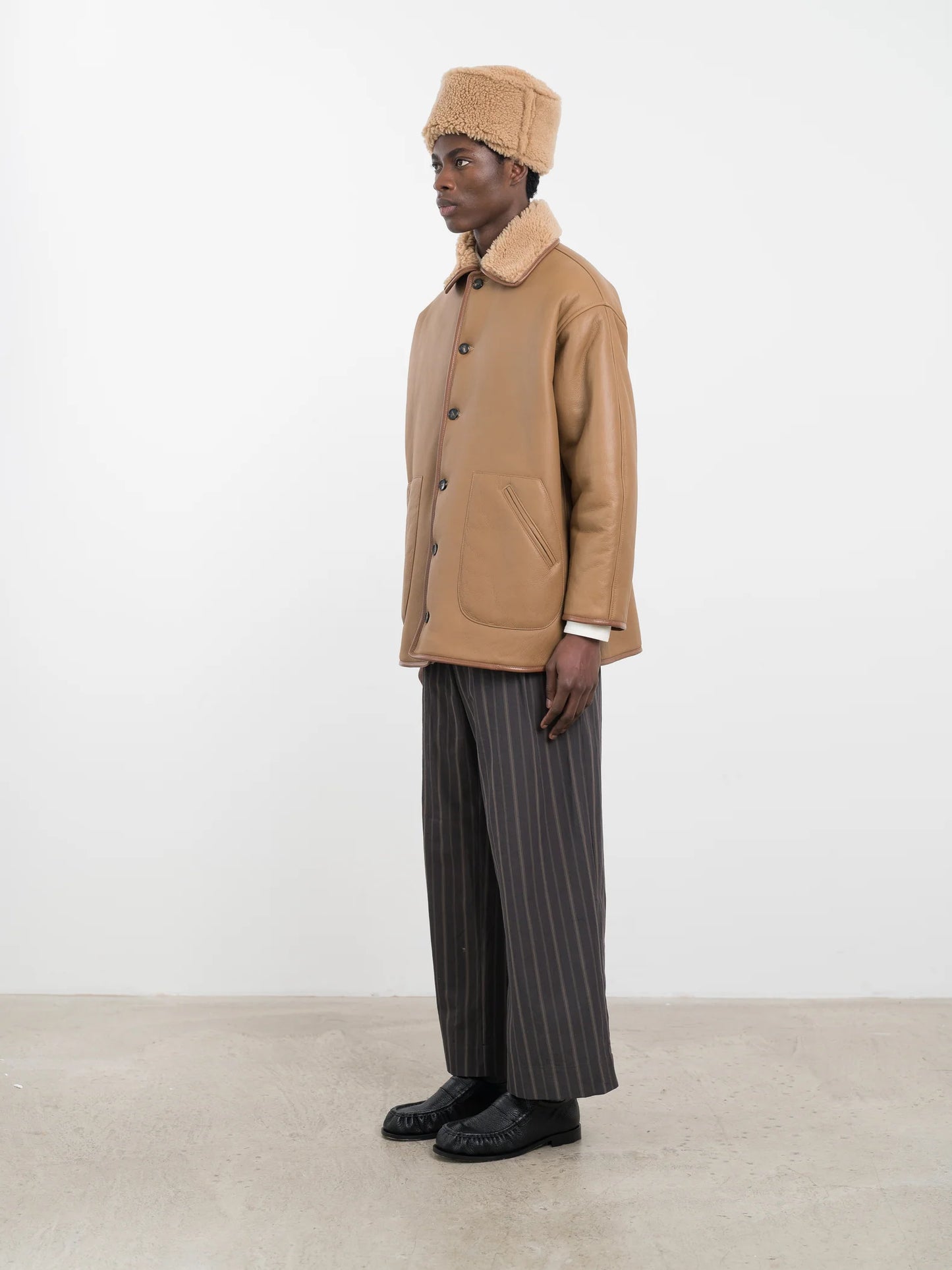 Tan Leather Back Curly Ronny Jacket