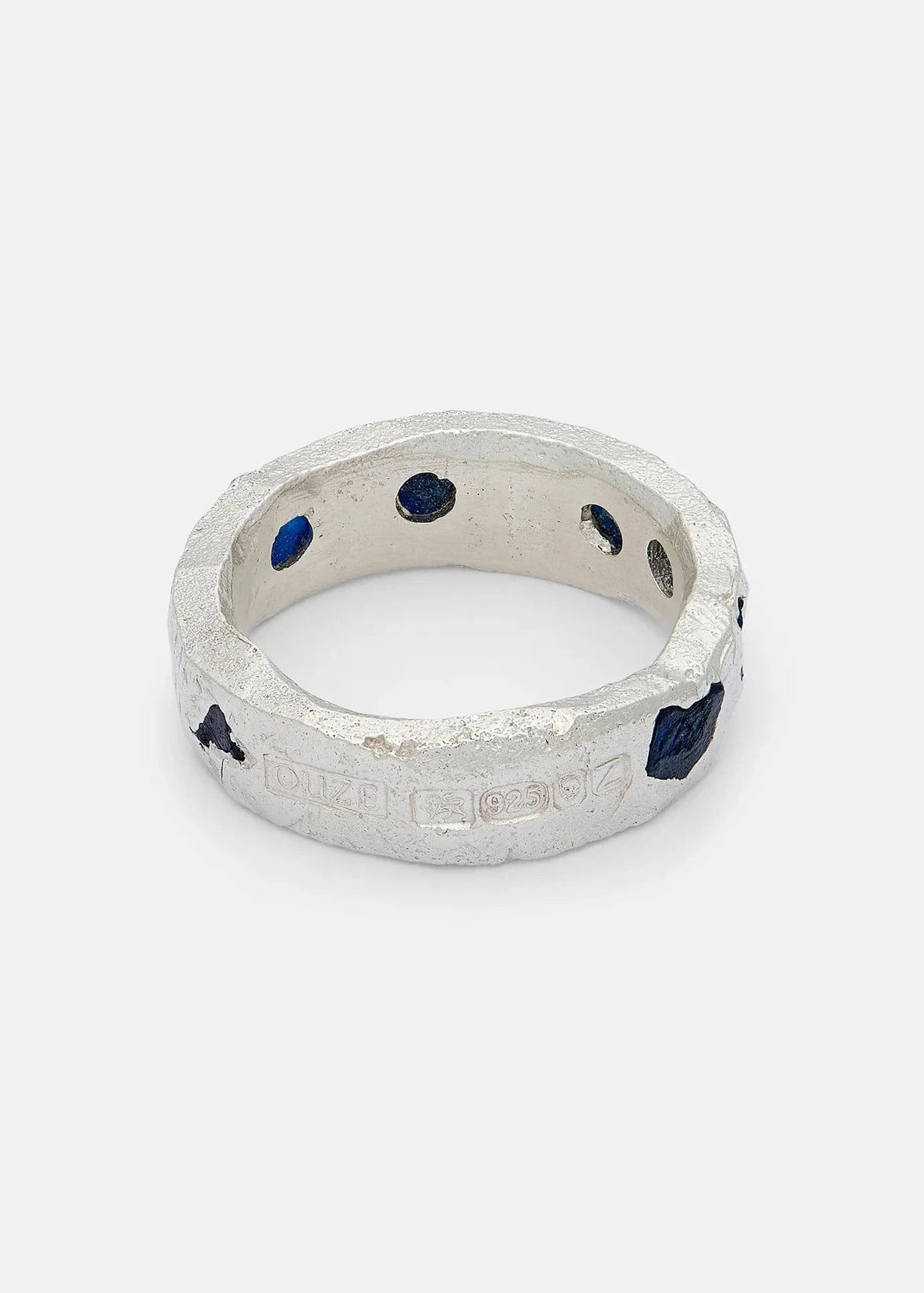 Raw Blue Sapphire Scatter Band -Ring