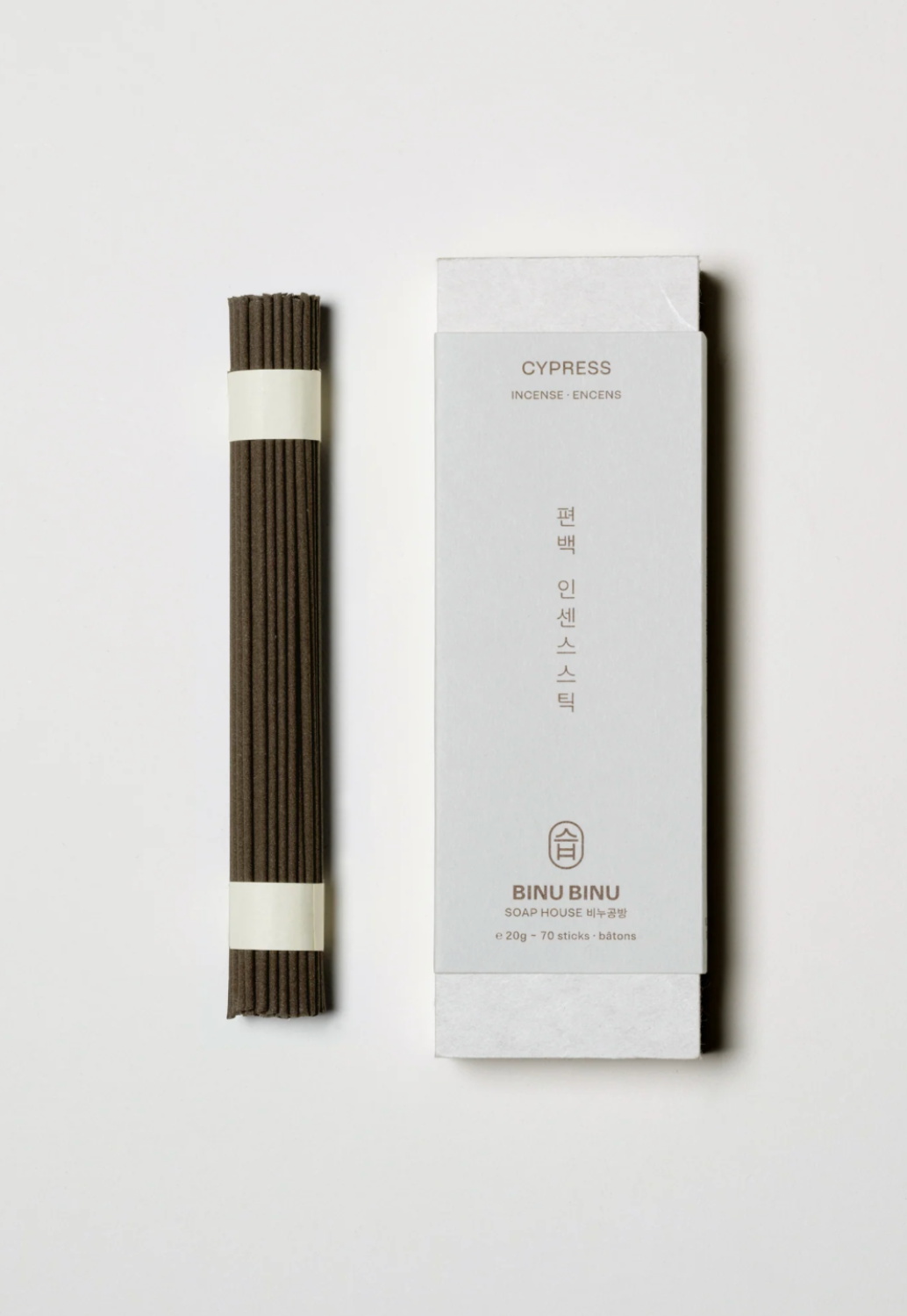 Incense sticks with packaging on a white background