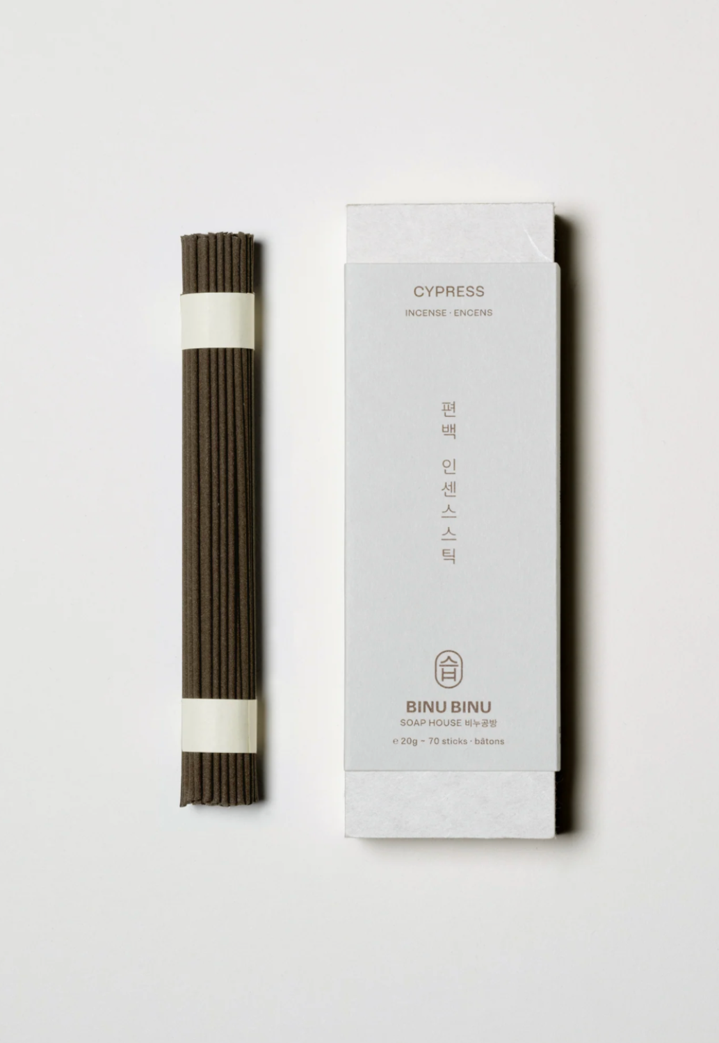 Incense sticks with packaging on a white background