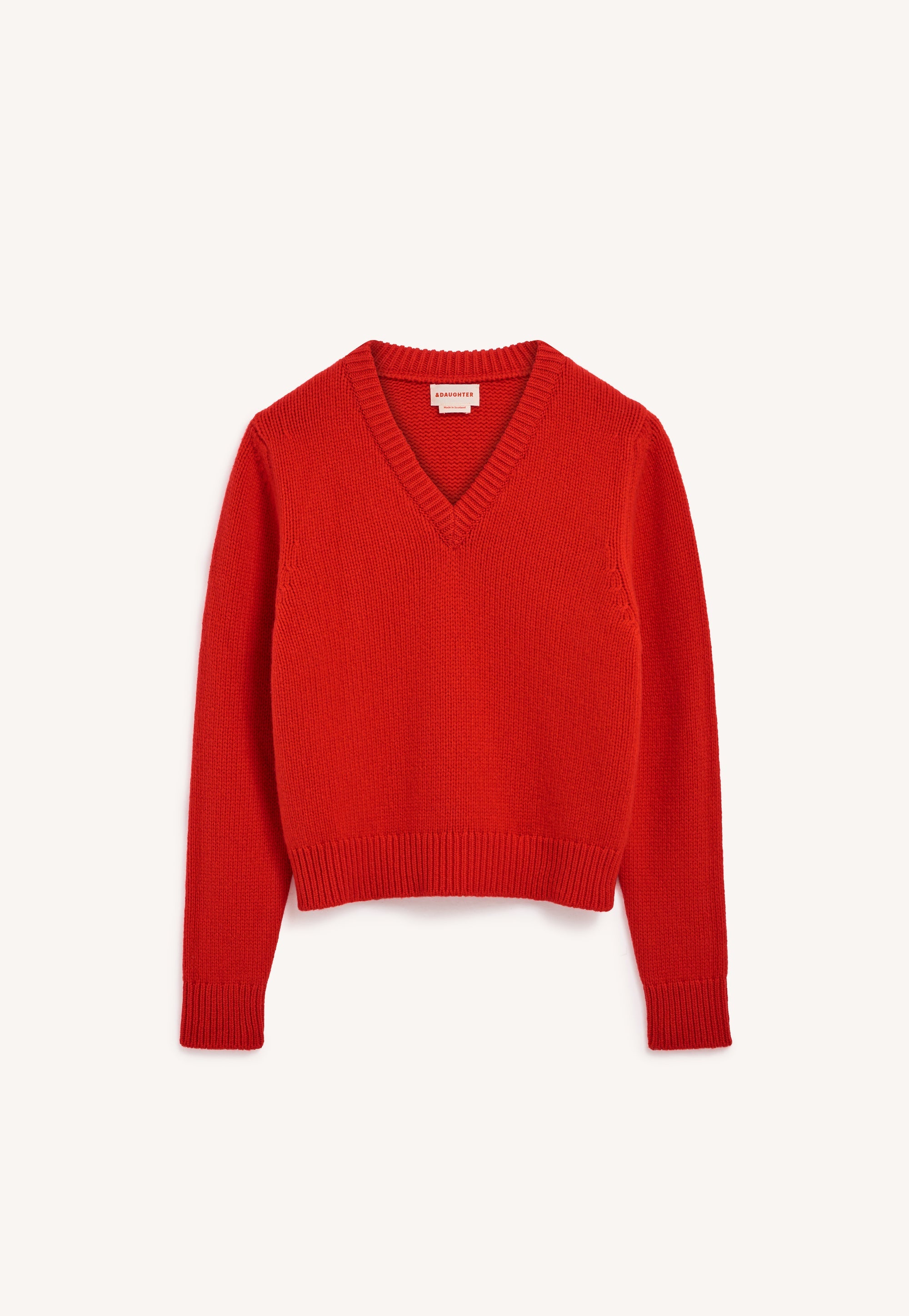 Glenn V-Neck in Poppy Red