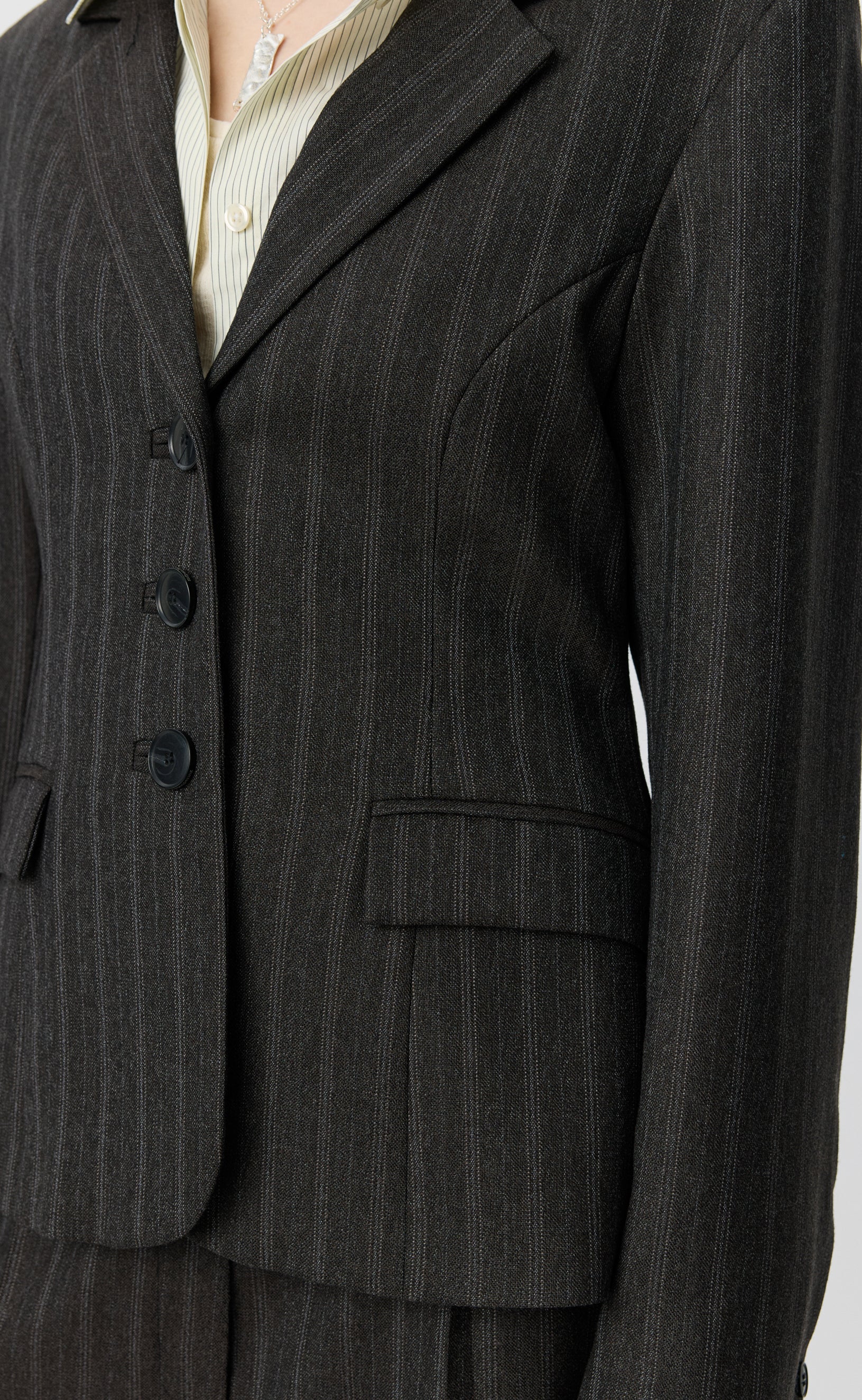 mfpen Index Blazer - Dark Brown Archive Stripe