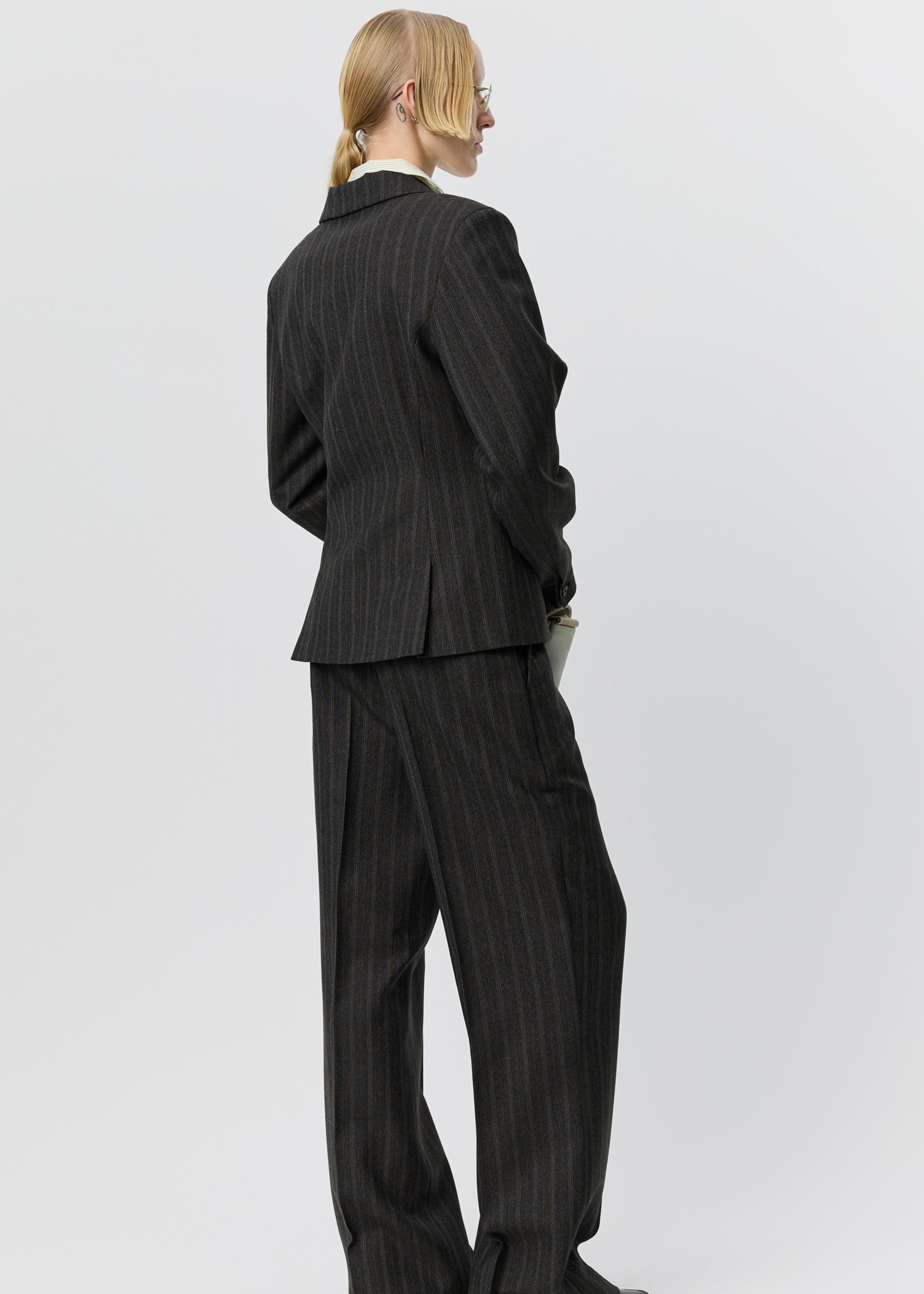 mfpen Index Blazer - Dark Brown Archive Stripe
