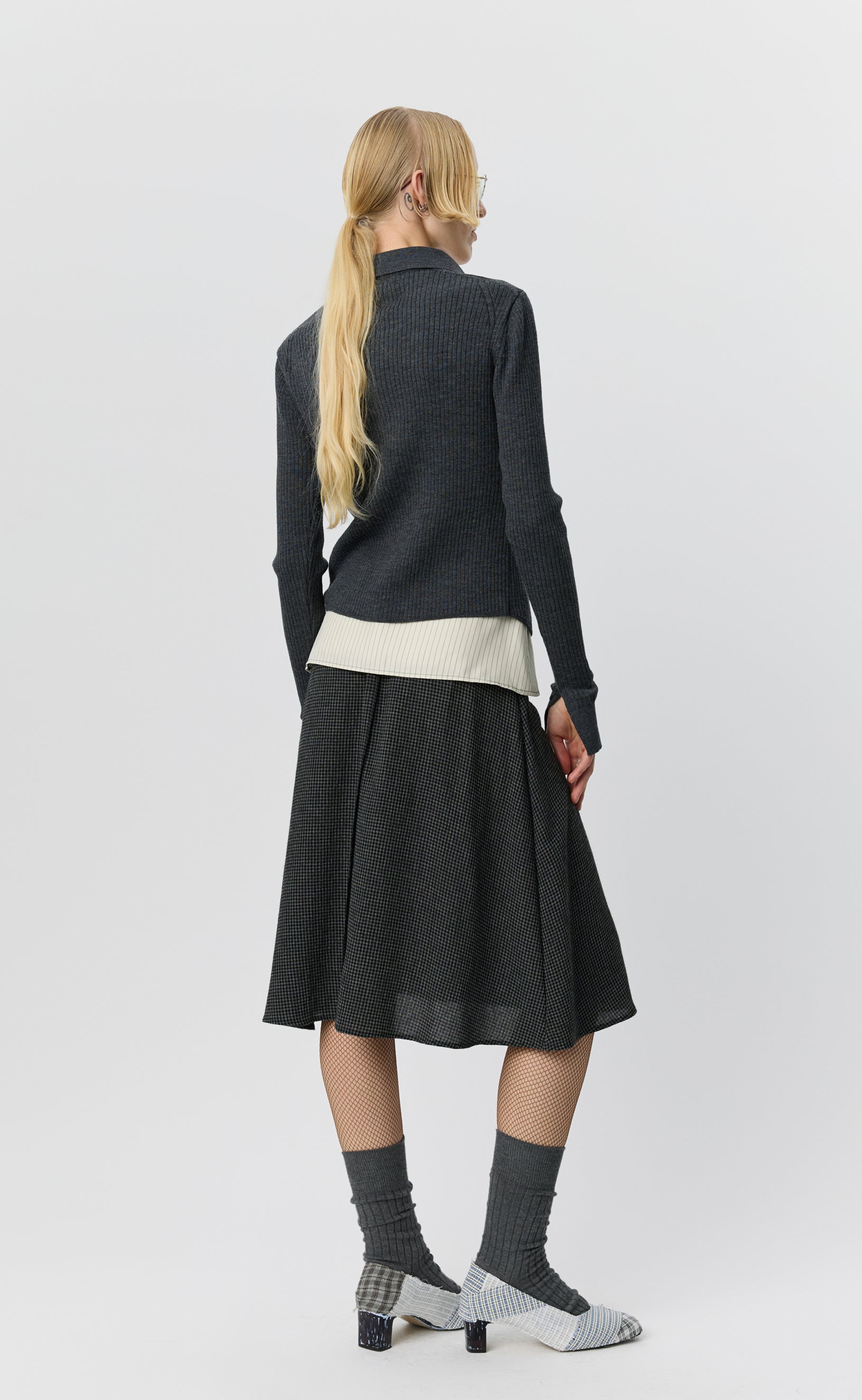 mfpen Committee Skirt - Dark Grey Check