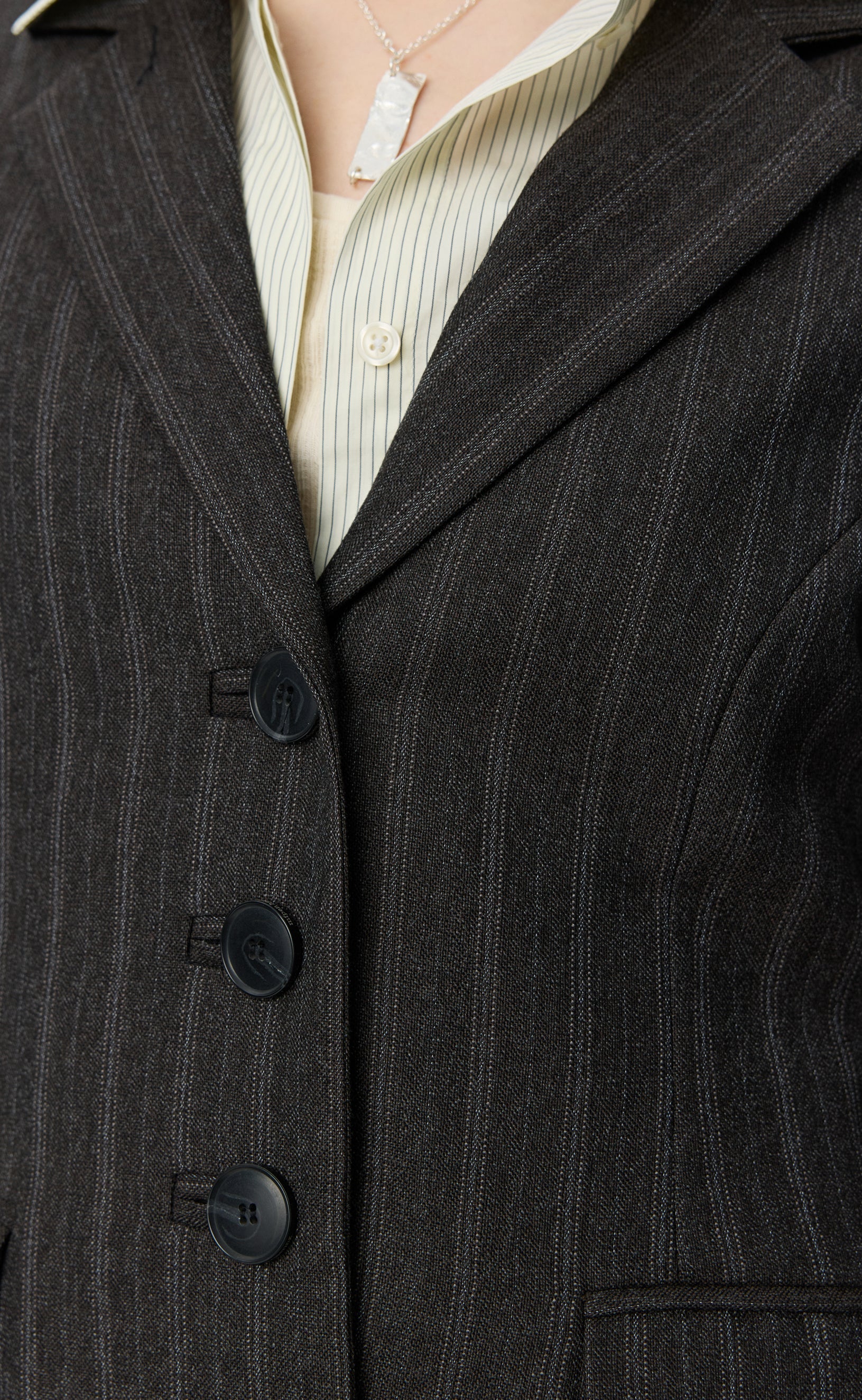 mfpen Index Blazer - Dark Brown Archive Stripe