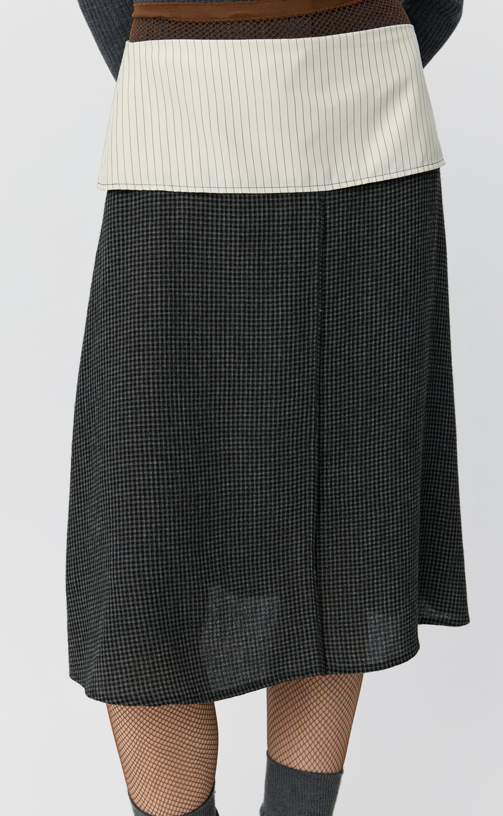 mfpen Committee Skirt - Dark Grey Check