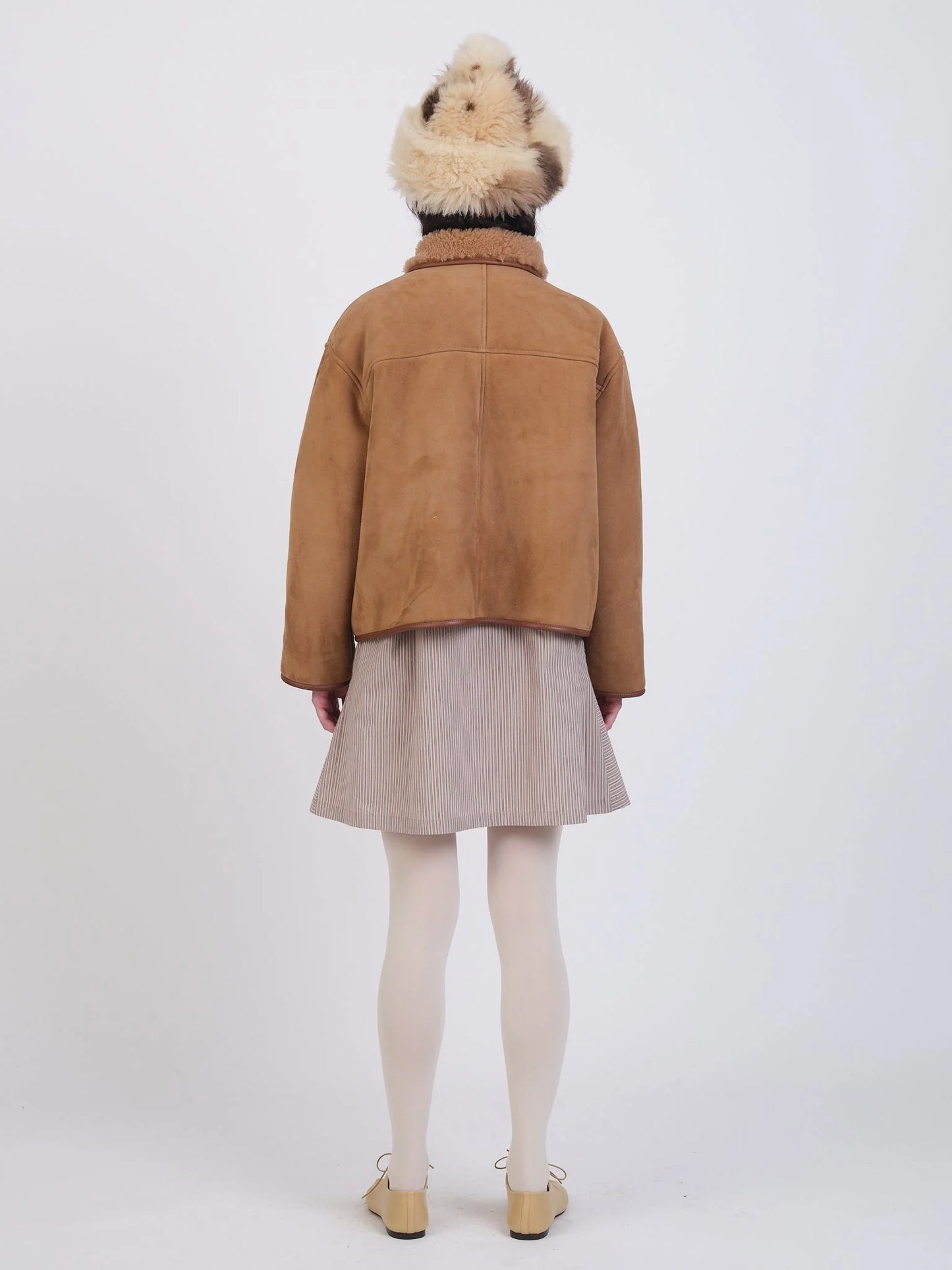 Suede Back Curly Hair Sheepskin Flying Jacket