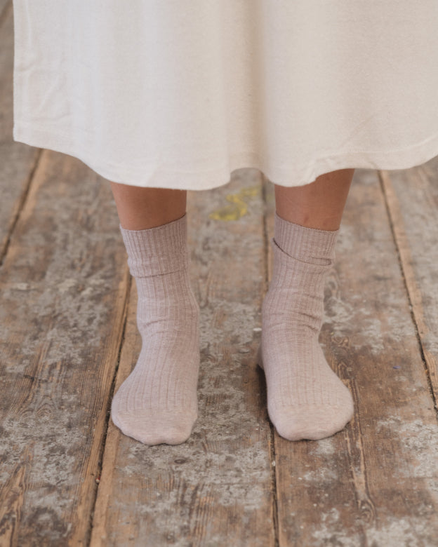 Rib Over Ankle Socks Cotton