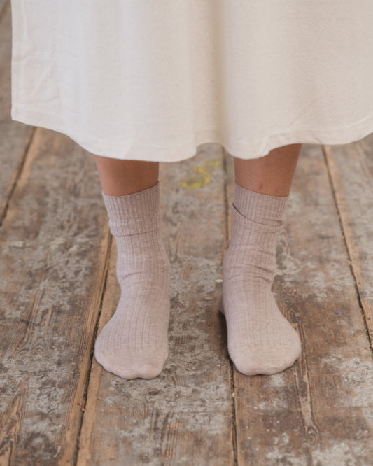 Rib Over Ankle Socks Cotton