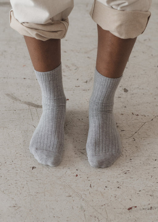 Rib Over Ankle Socks Cotton
