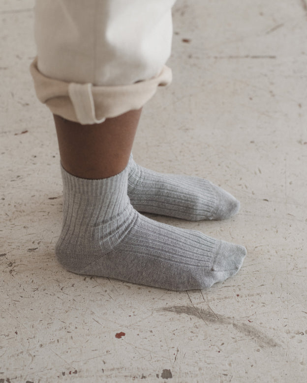 Rib Over Ankle Socks Cotton