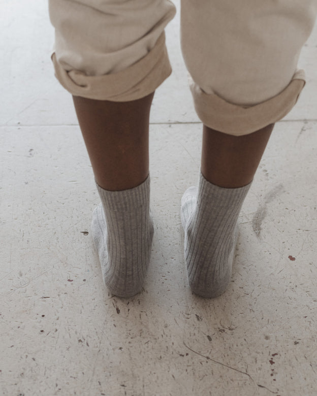 Rib Over Ankle Socks Cotton