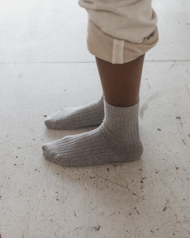 Rib Over Ankle Socks Cotton